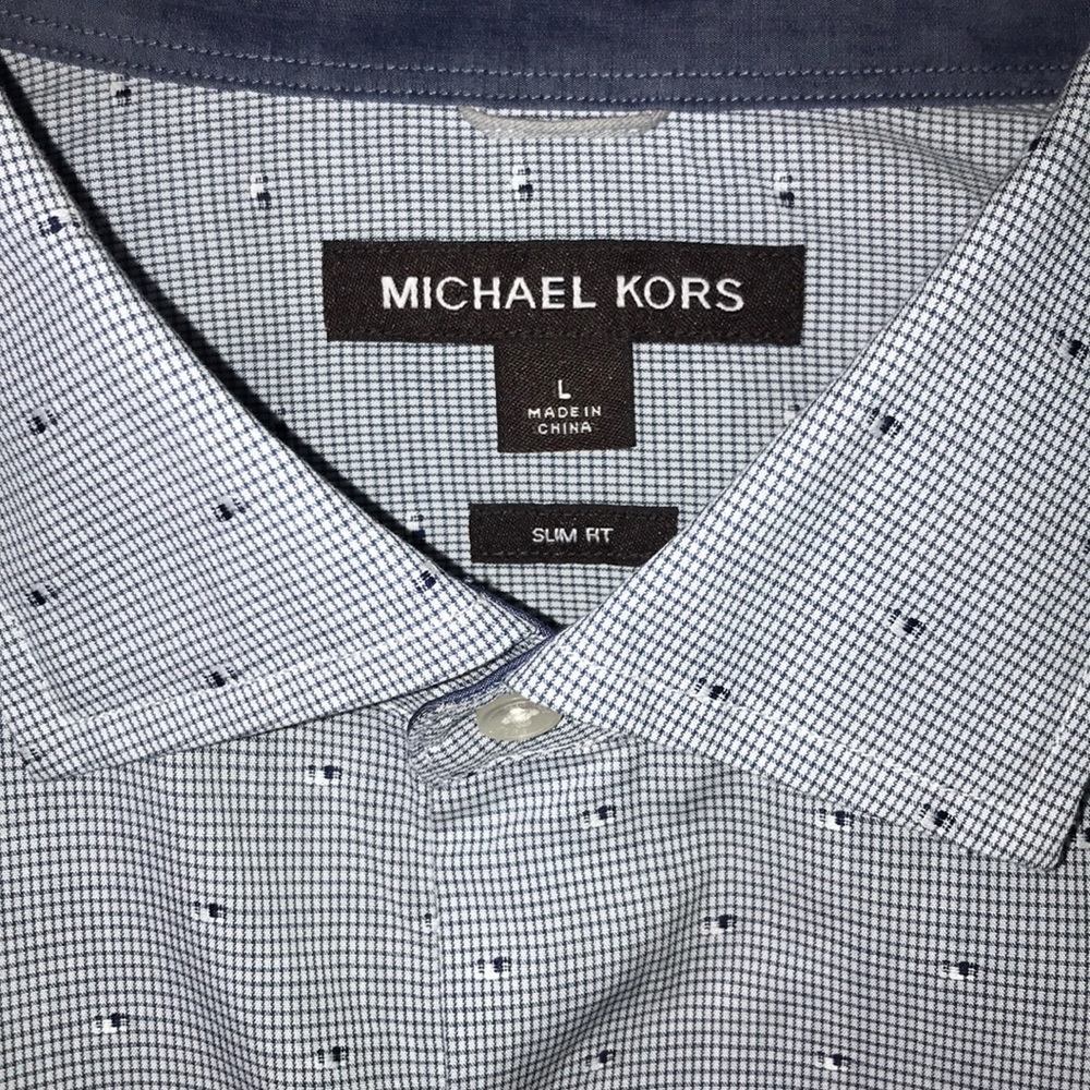 Michael Kors slim fit textured dress shirt large